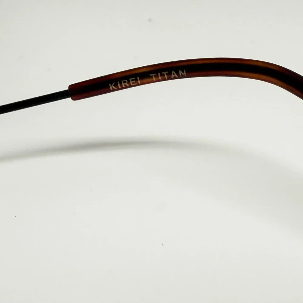 Kirei Titan 903 C Black Oval Titanium Eyeglass Frames 46-21 Tortoise Tips